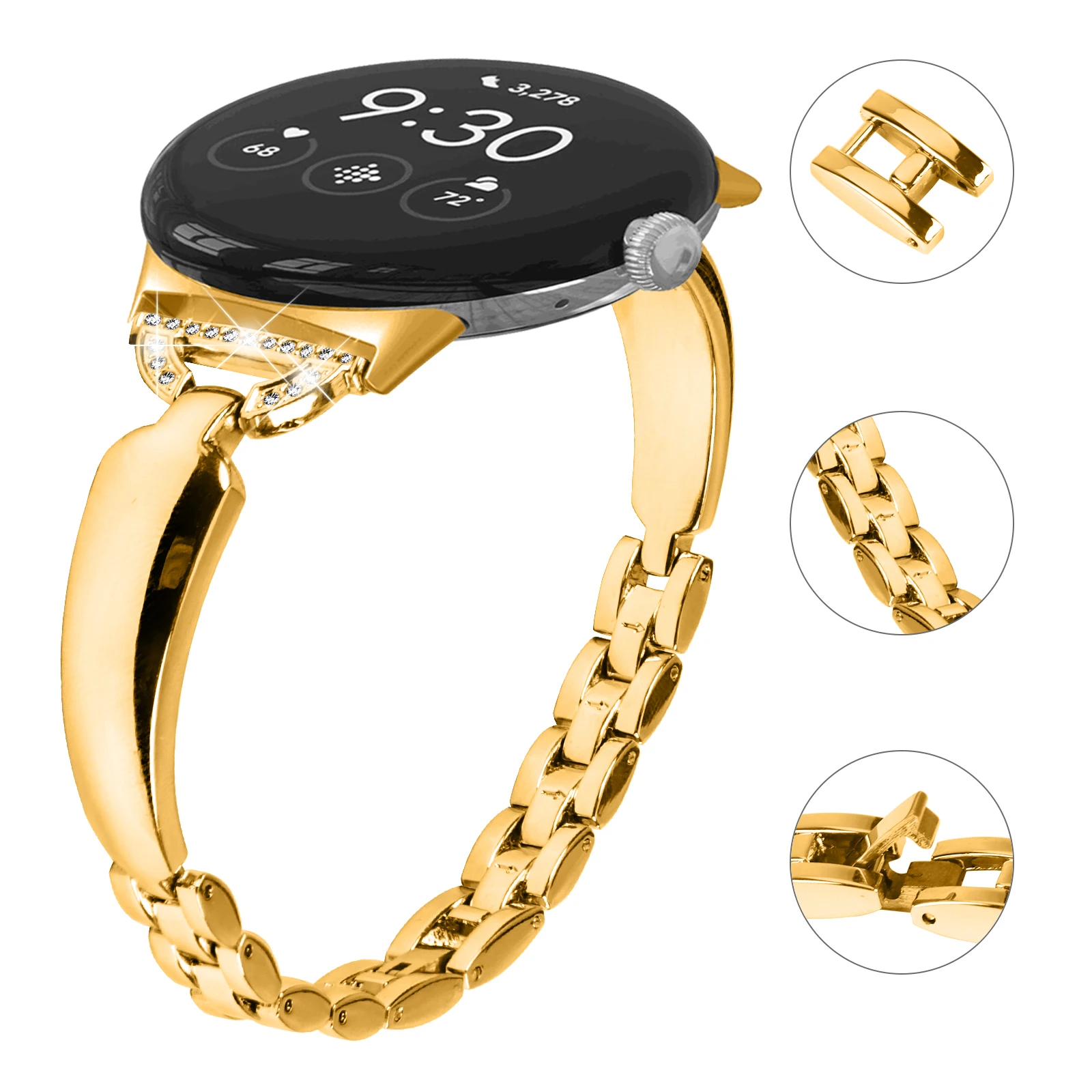 Strap for Google Pixel 1/2/3 41MM  4 41MM Watch Band Women Ladies bracelet diamond metal bands Bracelet  Accessories