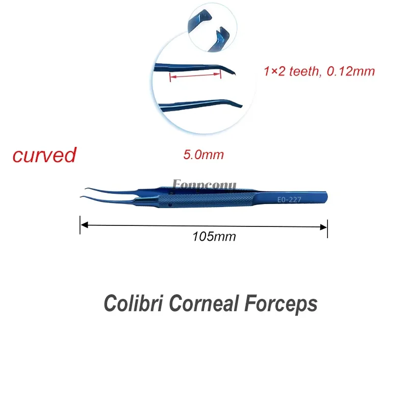 คีมจับไหมผ่าตัดไทเทเนียมขนาด 85 มม. แบบมีฟัน ยี่ห้อโคลิบีรี คีมจับไหมผ่าตัดช่องตาแบบมีฟัน  เครื่องมือผ่าตัดตา
