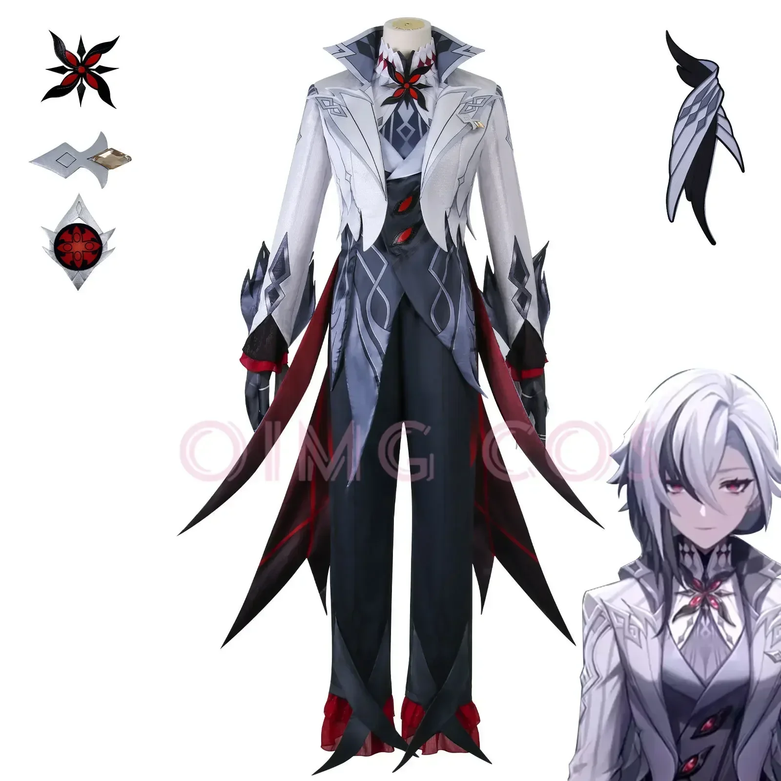 

Arlecchino Cosplay Costume Genshin Impact Anime Uniform Wig Chinese Style Halloween Costumes Game