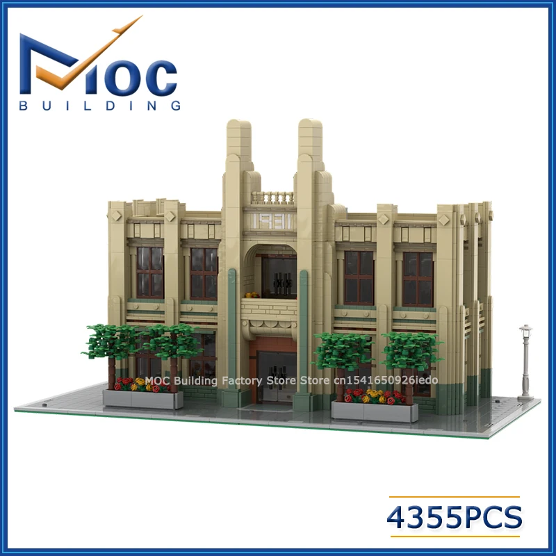 

Строительные блоки MOC, модульная модель городского времени, архитектурная модель, сделай сам, сборка кирпичей, креативная коллекция игрушек с видом на улицу, рождественские подарки