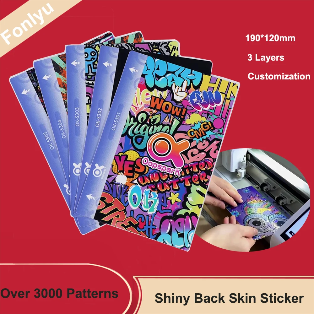 

FONLYU 190*120mm 3D Laser Bling Back Skin Sticker for Cell Phone Rear Cover Decorative Protective Film with Sunshine F22 ultra