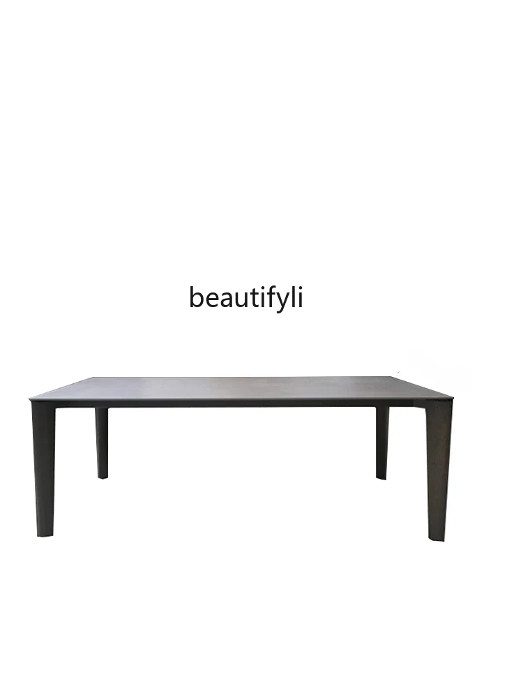 

Italian Stone Plate Dining Tables and Chairs Set Modern Minimalist Rectangular Nordic Solid Wood Marble Dining-Table