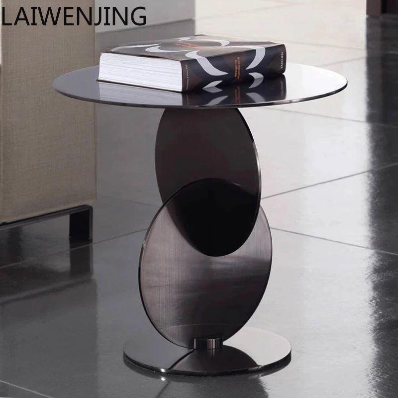 

MJY Italian sofa stainless steel edge table light luxury corner table creative artistic coffee table