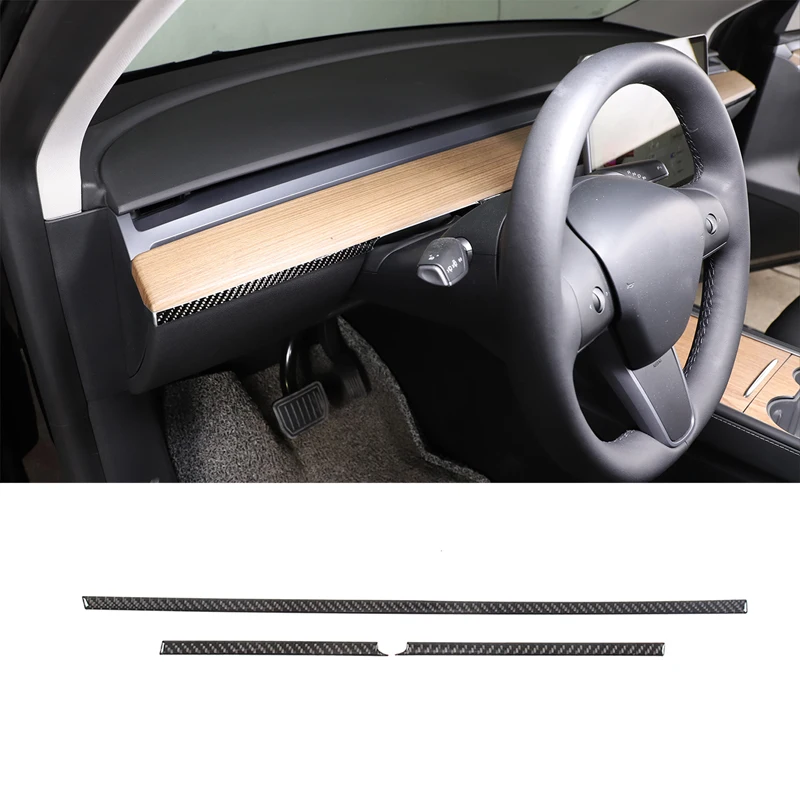 

For Tesla Model 3 Y 2016-2022 Soft Carbon Fiber Center Console Decorative Strip Interior Anti-Scratch Sticker Car Accessories