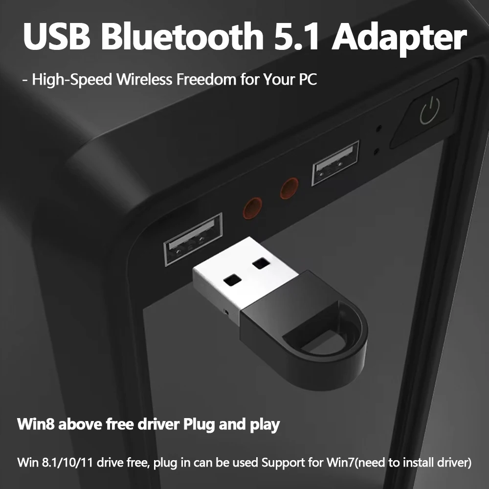 

BT5.1 USB Dongle Receiver Transmitter Wireless Adapter for Computer Headphone Audio Mouse Keyboard BT Speaker