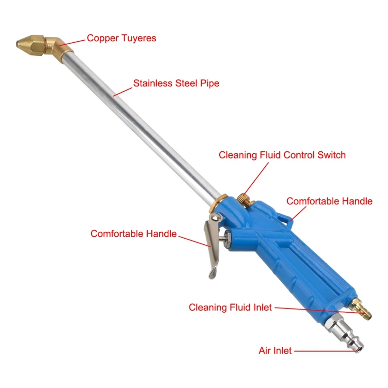 Engine Water-Gun Pneumatic Cleaning Tool Car Engine Oil Cleaner Tool 40Cm High Press Pneumatic Water Nozzle