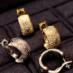 Bellux Italian Style Light Luxury Jewelry 925 sterling silver Gold color Vintage Earrings for Women