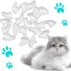 20Pcs Soft Claws Covers Soft Comfortable Cat Nail Tips Clear Pet Cat Nail Cover With Glue For Pet Different Breeds Sizes Of Cats