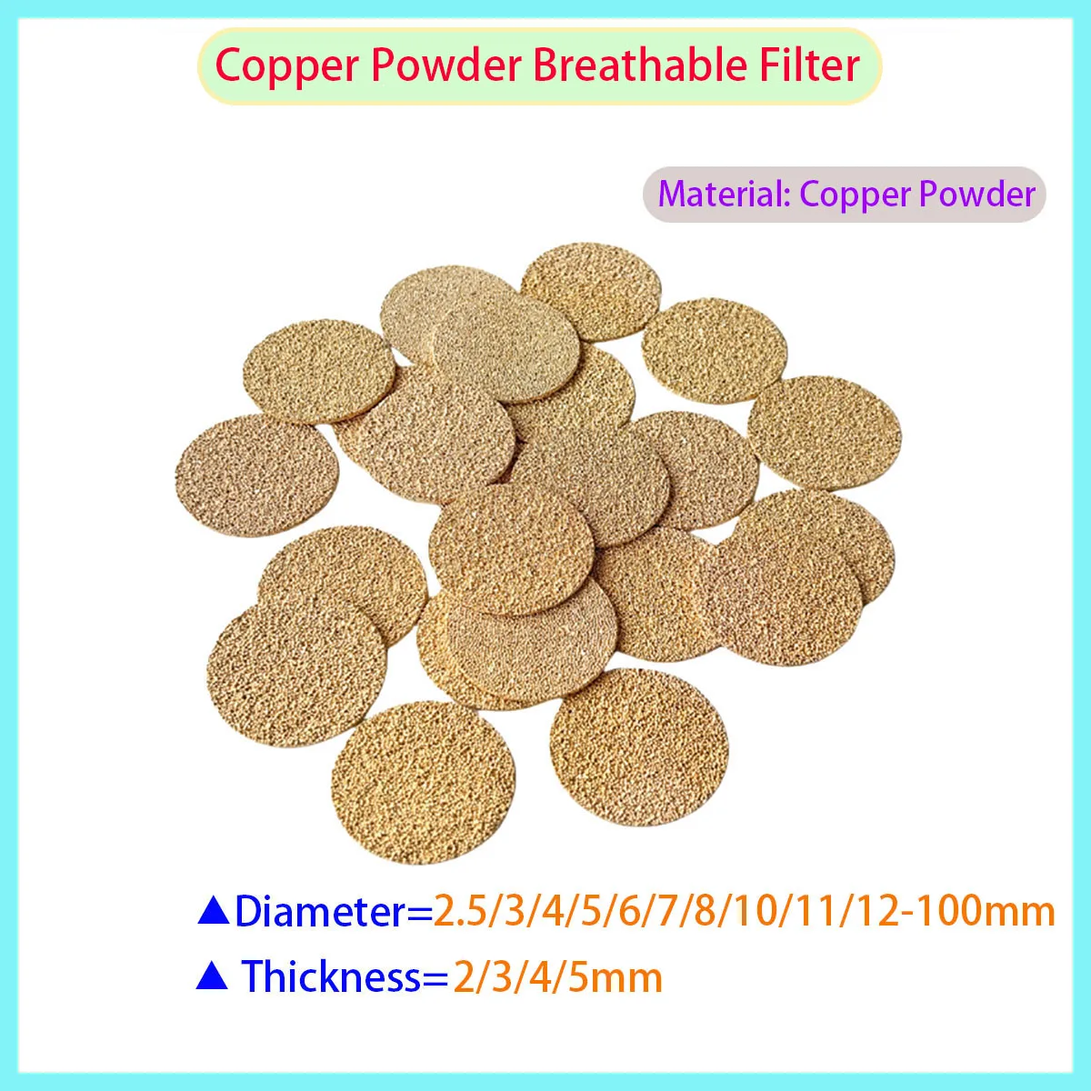 Copper Powder Sintered Air Filter Column Circular Filter Particles