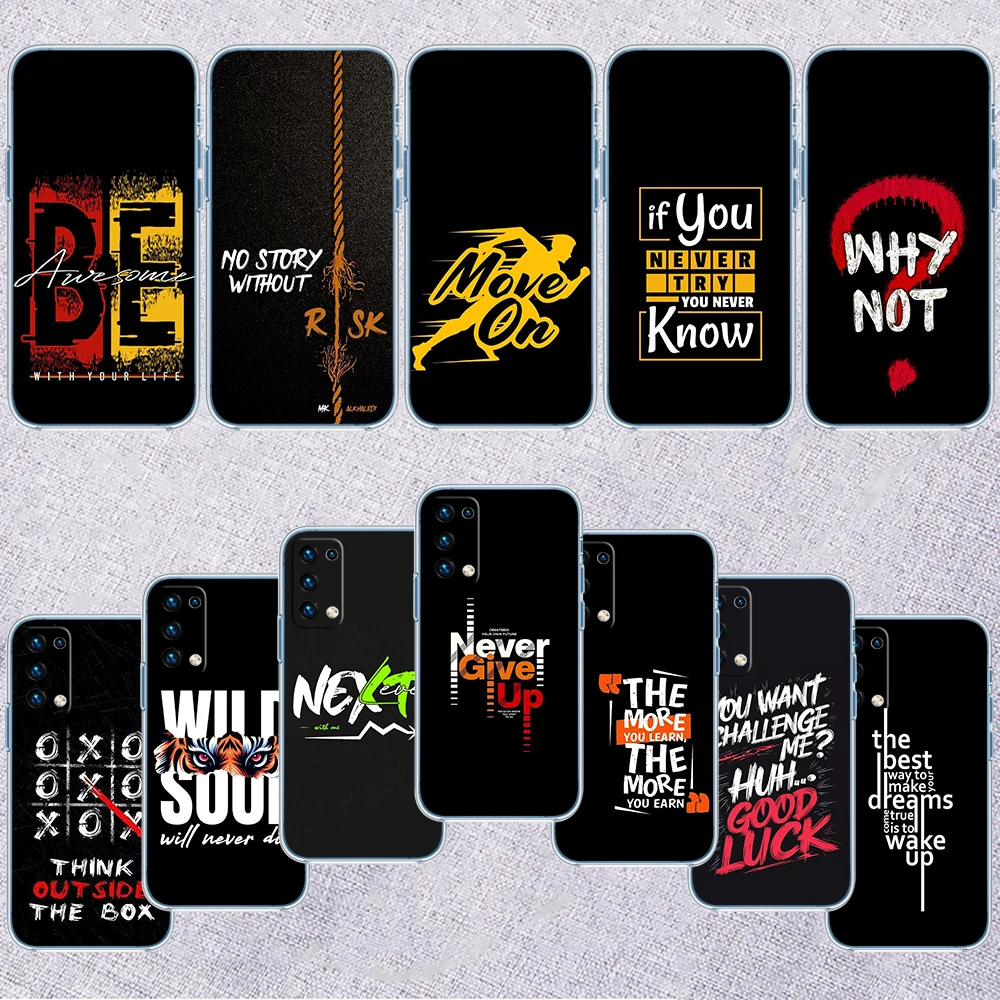 IM39 Inspirational Quote Text Transparent Phone Case for Samsung Galaxy A04 A04S A14 A23 A34 A54 M23 M33 M52 M53