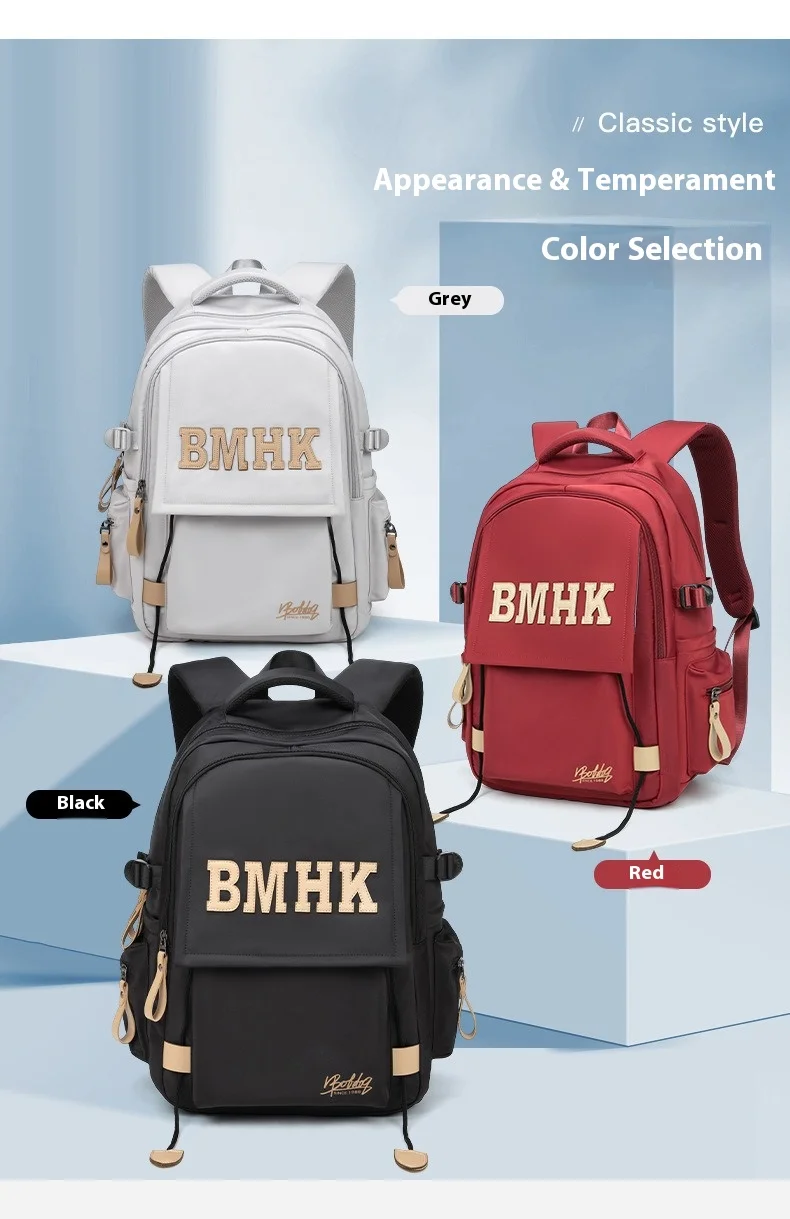 Fashionable Korean Style Letter Bag Backpack For Middle High School Women's Trendy Initial Learner Double Shoulder Bag