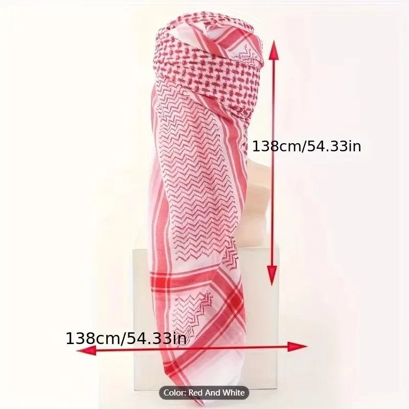2Pcs Mens Arab Headscarf Muslim Shemagh Keffiyeh With Black Agal Traditional Prayer Turbante Daily Worship Outdoor Wrap Headwear
