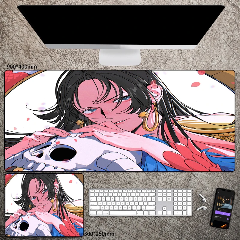 

Boa Hancock Sexy Anime Mouse Pad 40x90 Large Size Computer Keyboard Table Desk Mat Gaming Accessories Kawaii Game Mange Mousepad