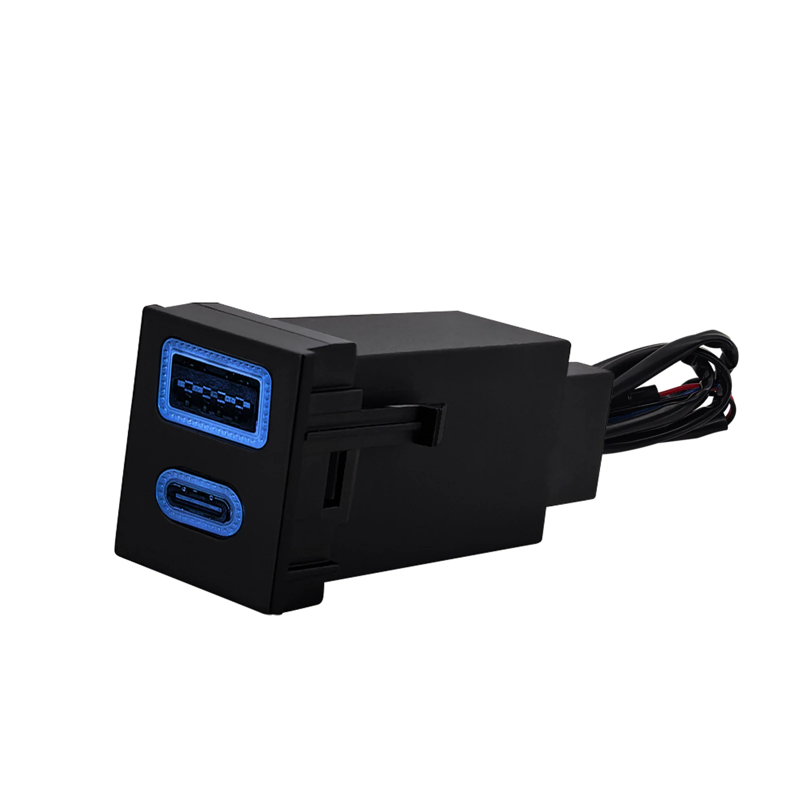 

Dual USB Car Charger QC 3.0 Type C+PD Outlet 12V Power Socket Blank Push Switch Direct Mount for Toyota RAV4 Sequoia Tundra