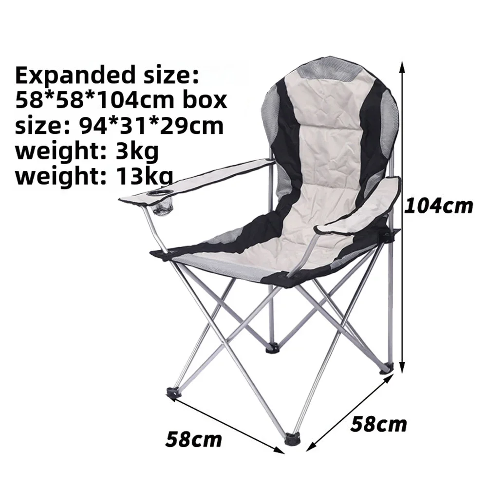 Lightweight Foldable Custom Breathable Mesh Portable Highback Camping Chair Folding Outdoor Chair With Arms