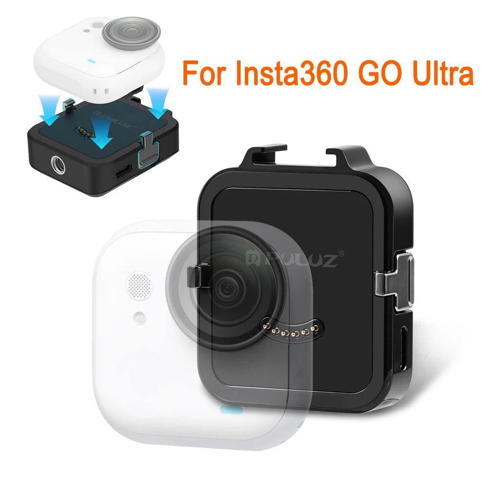 PULUZ Quick Release Magnetic Clip Locking Mount 10W Fast Charging Dock Camera Base For Insta360 GO Ultra