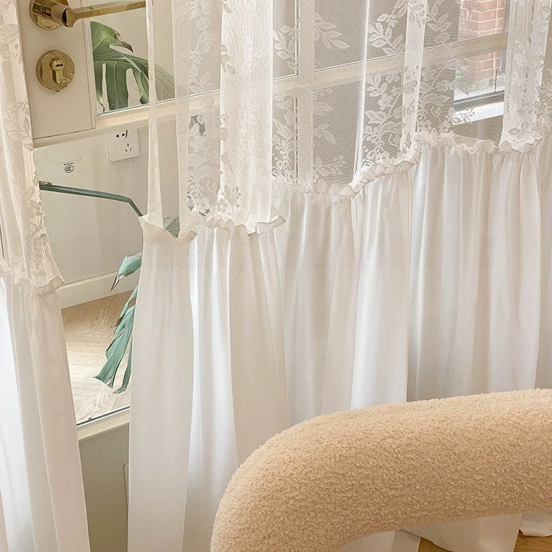 

Французские кружевные шторы из тюля с цветочным узором, роскошные, романтичные, в стиле ретро, белые, для гостиной, столовой, спальни, элегантные, модные