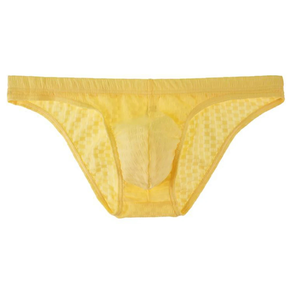 

Men Mesh Lantern Grid Brief Breathable Underpants Sexy Accessories Hot Lingerie U Convex Pouch Low Rise Underwear ElasticPanties