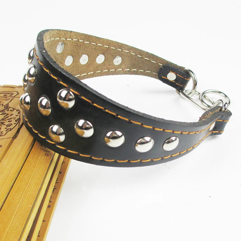 Hot Popular Greyhound Collar Dog Training Collars Necklace with Studded Cow Leather Collar for Small Dogs Puppy Dog Accessories