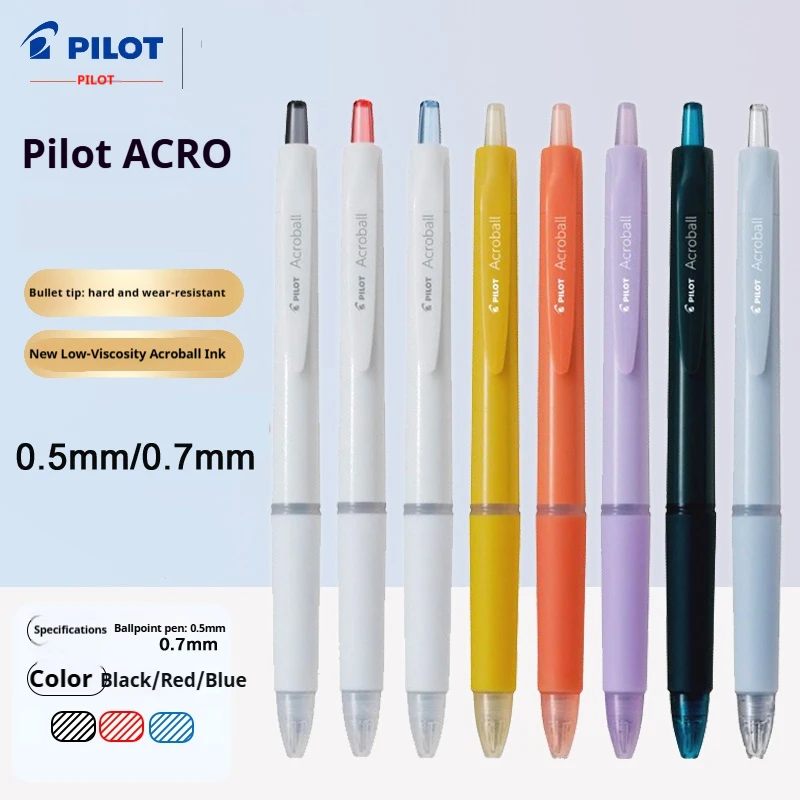 Pilot Acroball Ultra-Smooth Retractable Ballpoint Pen,Premium Hybrid Ink 0.5/0.7mm for Office&BusinessMinimalist Japanese Design