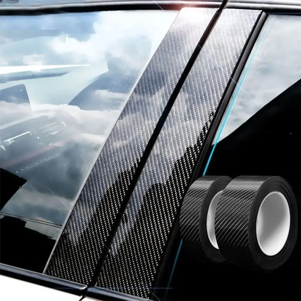Black Carbon Fiber Adhesive Tape Waterproof Anti Scratch Decorative Tape for Car Body Interior Exterior Modification Decoration