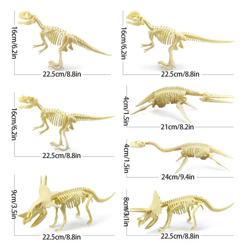 7 Pieces Dinosaur 3D Puzzle Dinosaur Puzzle Skeleton Bone Model Kits To Build For Adults Skeleton Animals DIY Dinosaur Puzzle