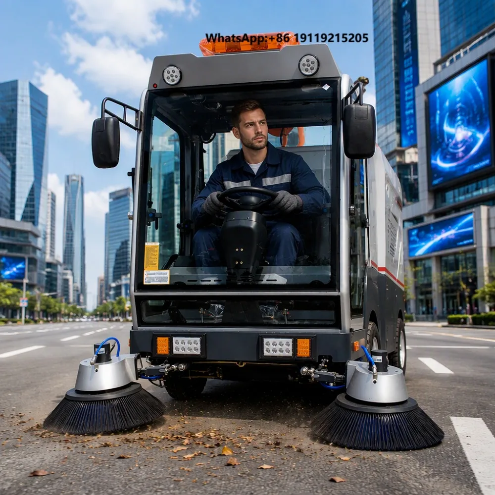 HS2300B New Ride-on Battery High-Power Block Cleaning Broom Sweeper for Road & Street Leaves Collection