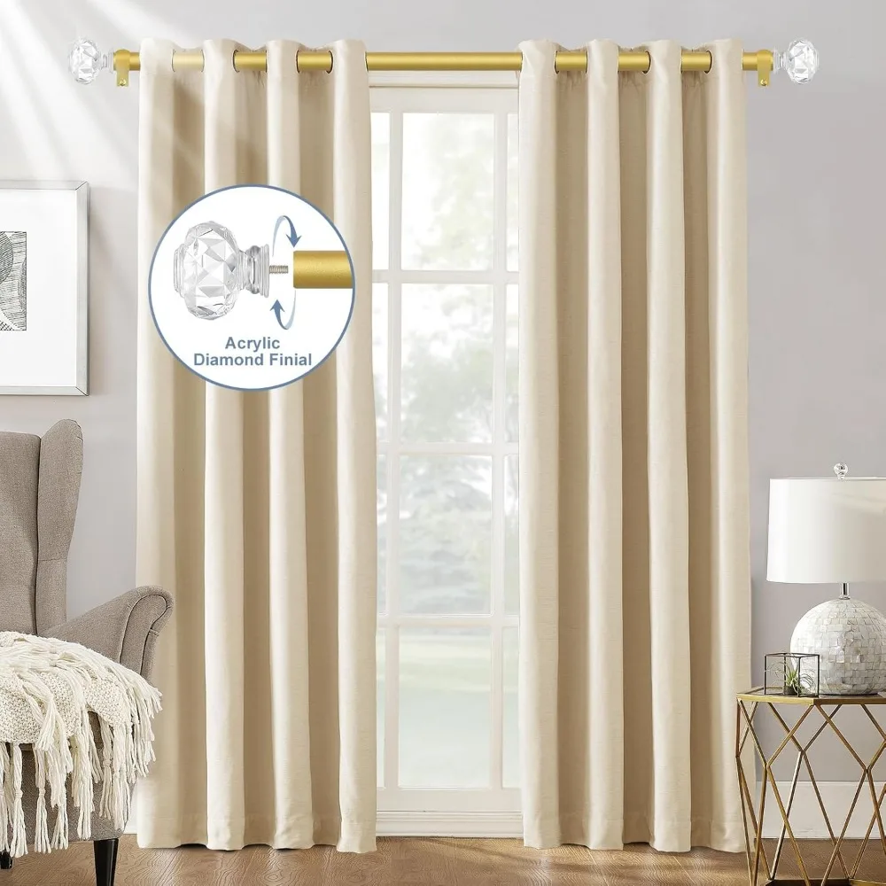 قضبان ستائر قابلة للتعديل شديدة التحمل باللون الذهبي النحاسي لنوافذ مقاس 36-88 بوصة، مناسبة لغرف النوم وغرف المعيشة #5