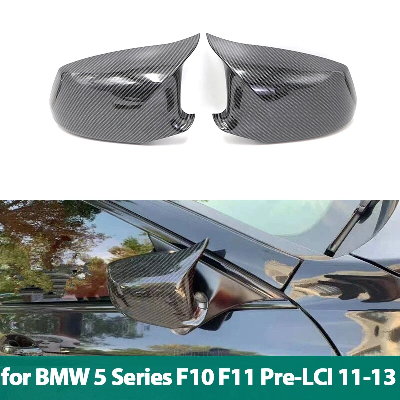 

Carbon Fiber Black Side Wing Rearview Mirror Cover Cap For BMW 5 Series F10 F11 F18 Pre-LCI 2010 - 2013