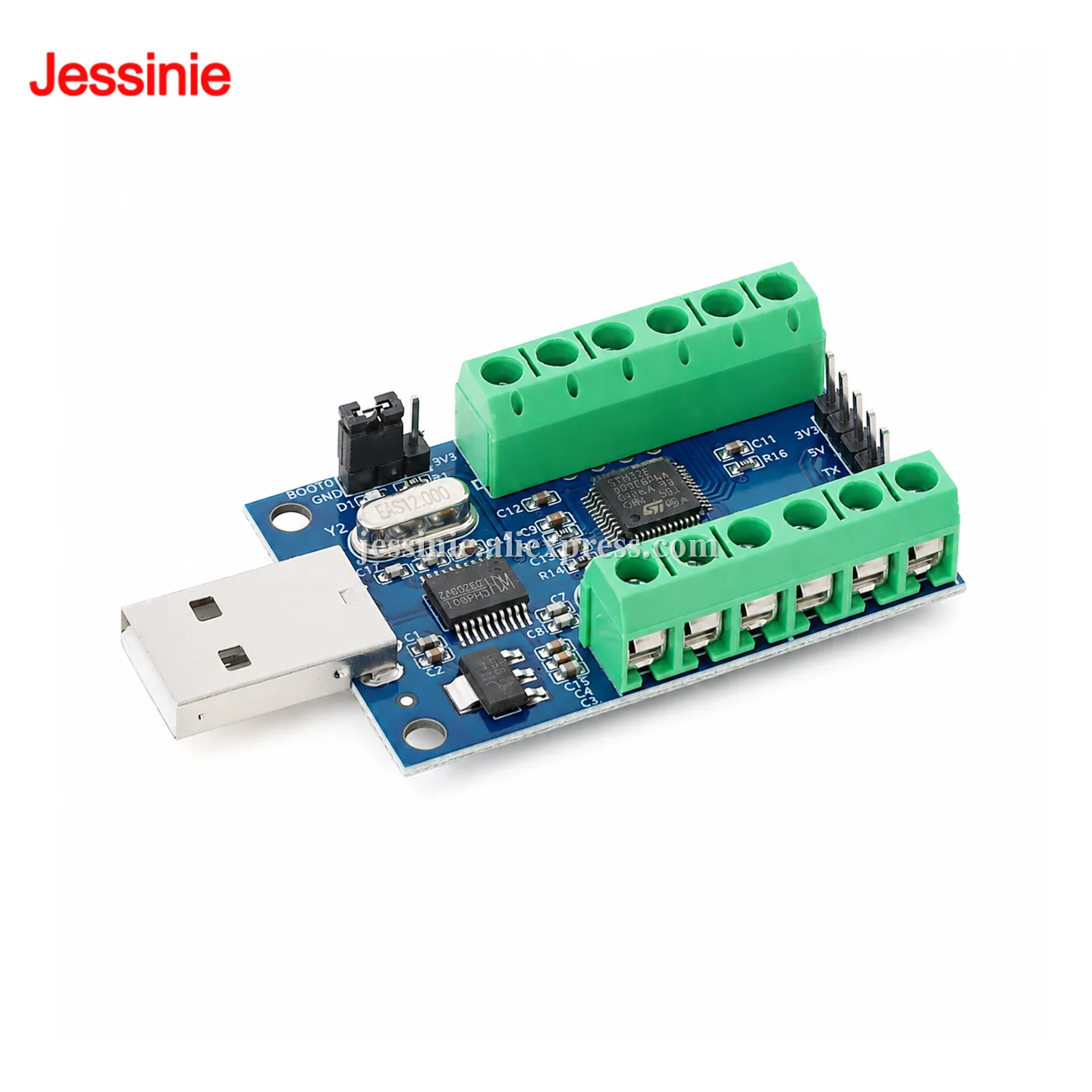 12Bit USB Interface Channels 10 Bit AD Sampling ADC Data Acquisition STM32 UART Communication Module Board