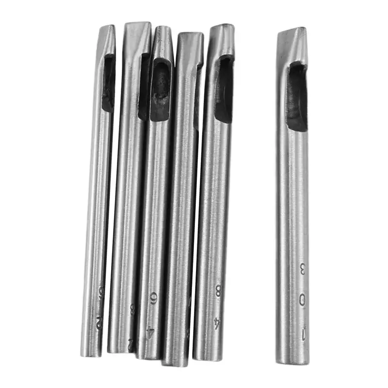 

AF89-6 Sizes Oval Hole Punch For Leather 6Mm-10Mm Hollow Leather Crafting Hand Punching Tool Kit For Leather Crafting
