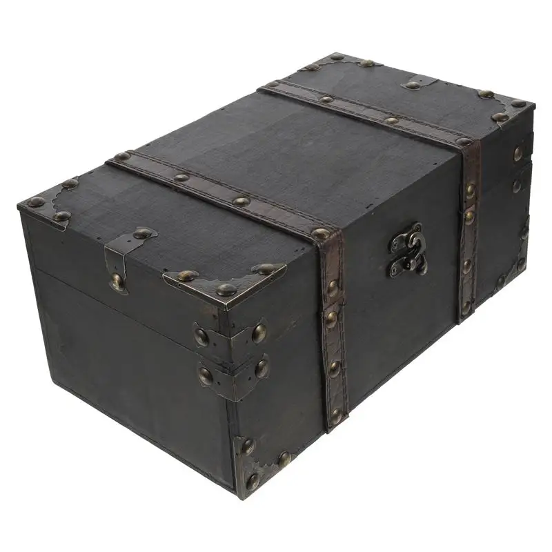 

Treasure Chest Pirate Box Wood Keepsake Wood Chest Vintage Trinket Box Pirate Party Favor Multi-Functional Jewelry Keepsake Box