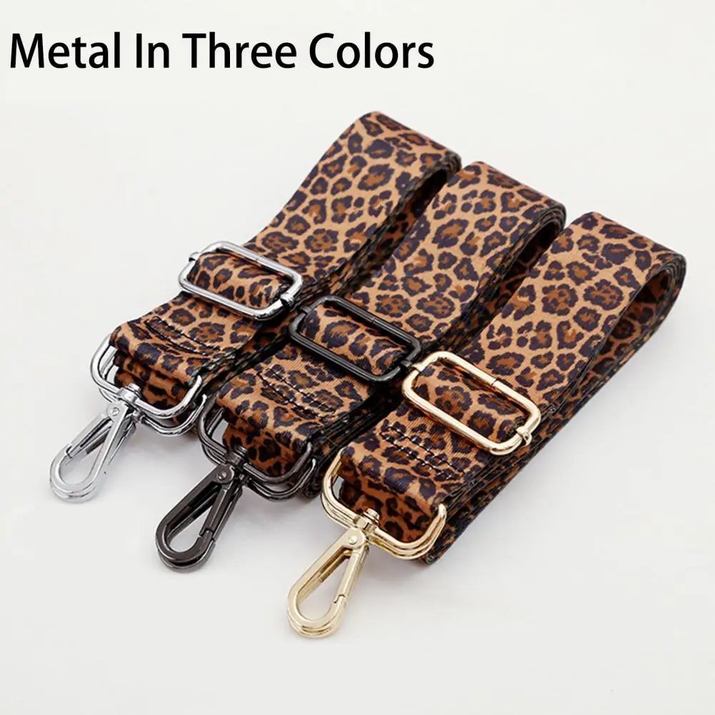 Bag Shoulder Strap Leopard Print Wide Adjustable Long Snap Hook Clip High Tensile Replacement Bag Accessories Women\'s Bag Belt