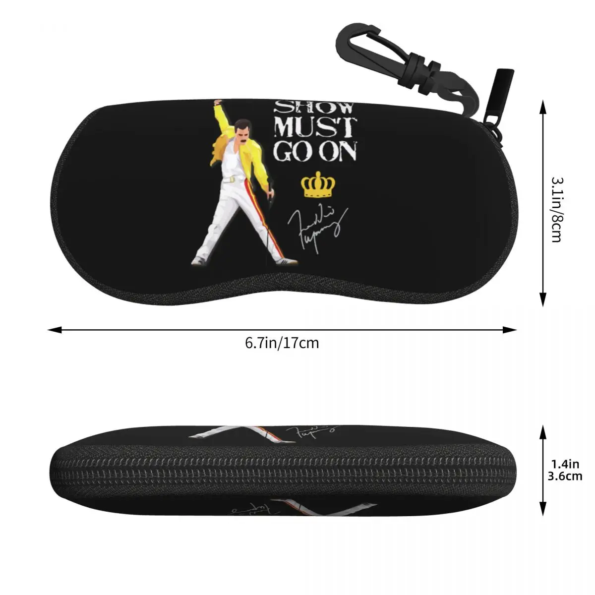 Custom Freddie Mercury Rock Roll Shell Eyeglasses Protector Cases Women Men Sunglass Case Show Must Go On Glasses Pouch