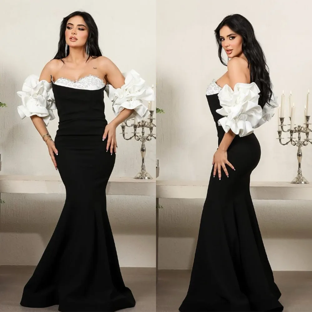 

Высокое качество, индивидуальное платье длиной до пола, контрастное, милое, расшитое бисером, платье русалки Pour Mariage Invité, платье Кейт Миддлтон