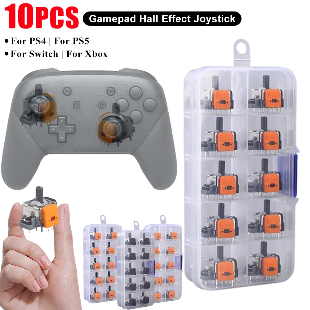 10PCS Gamepad 3D Analog Joystick Hall Wirkung Elektromagnetische Joysticks Kein Driften Spiel Controller Thumb-Stick Rocker Modul