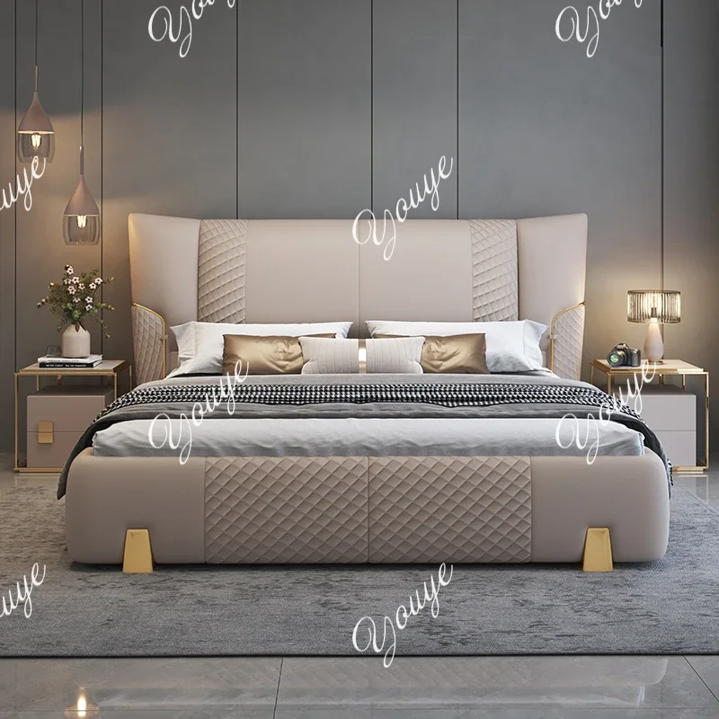 

XM 180x200cm Cadre De Lit Headboard Bed Racks And Frame ﻿ Double Bed Complete Bedroom Furniture Queen Beds On Offer King Size Be