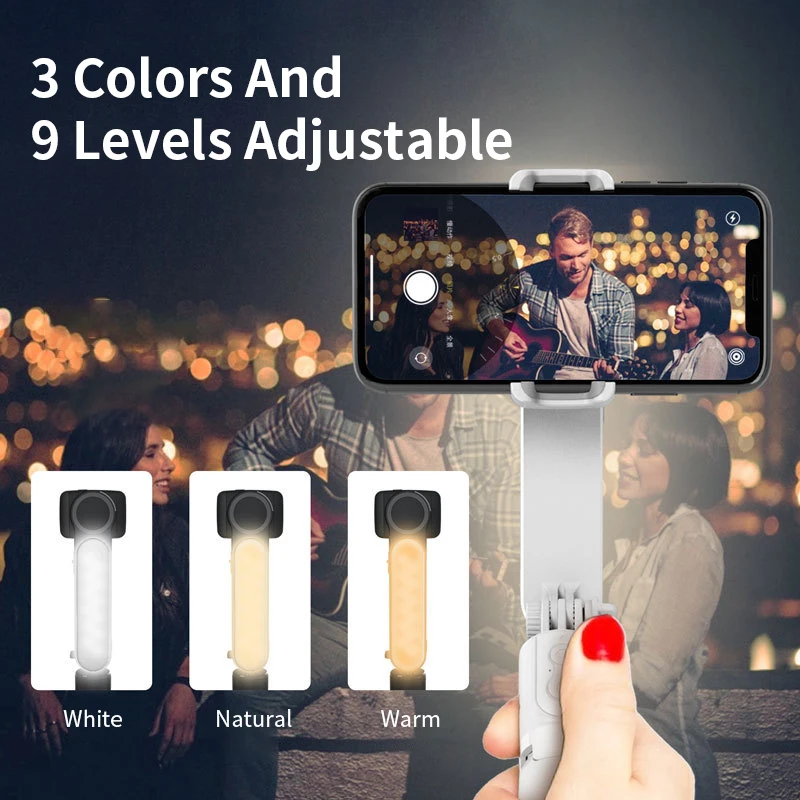 Smart Handheld Gimbal Fill light Bluetooth-compatible Stabilizer with Tripod Selfie Stick for Smartphone Xiaomi iPhone Samsung