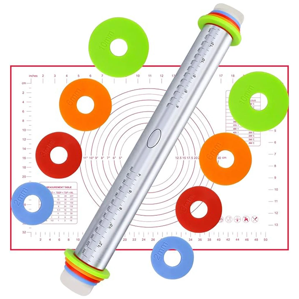 Non-Stick Adjustable Roller Easy To Clean Rolling Pin For Baking Durable Eco-Friendly Rolling Tool As Shown