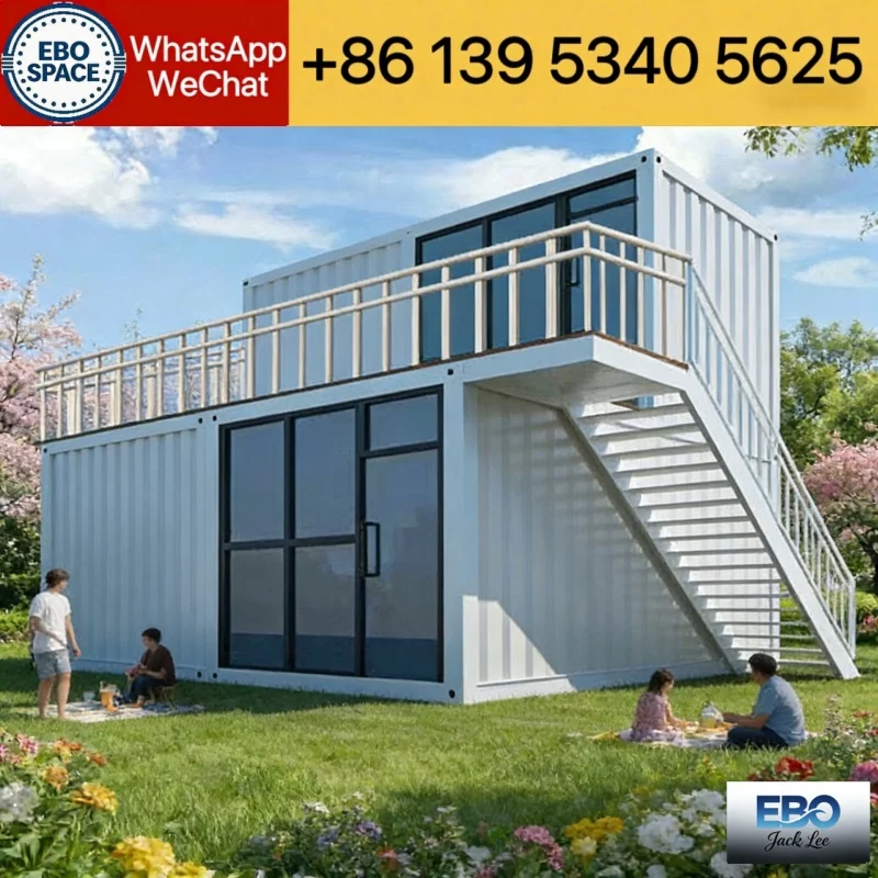Quick build 30ft modular prefab foldable container villa outdoor cabin waterproof fast install kitchen bathroom