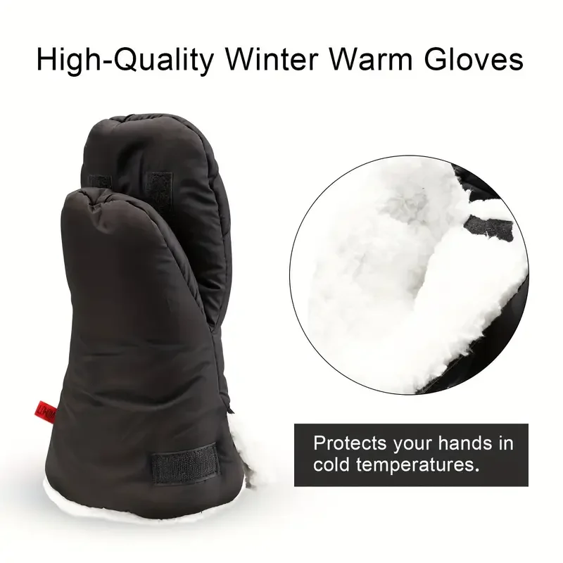 Waterproof  Push Gloves Winter Golf Cart Extra Thick Warm Construction Golf Course Use Windproof Gloves for Golfers