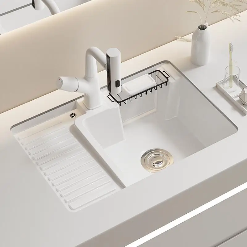 Balcony with washboard, under-counter basin, laundry basin, household integrated ceramic built-in small washbasin, single basin