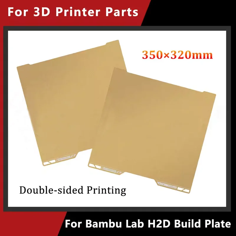 Upgrade Bambulab H2D Build Plate PEI Textured Steel Plate 350x320mm Print Size For Bambu Lab H2D Accessories 3d Parts