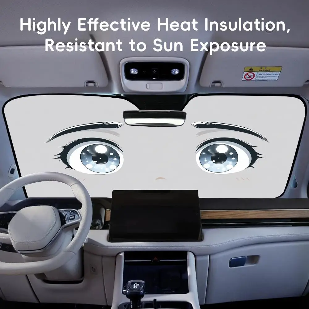Teen anime eyes Sun Visor Car Sun Shade Front Windshield Coverings Blocker Auto Protector Window Visor Screen Cover