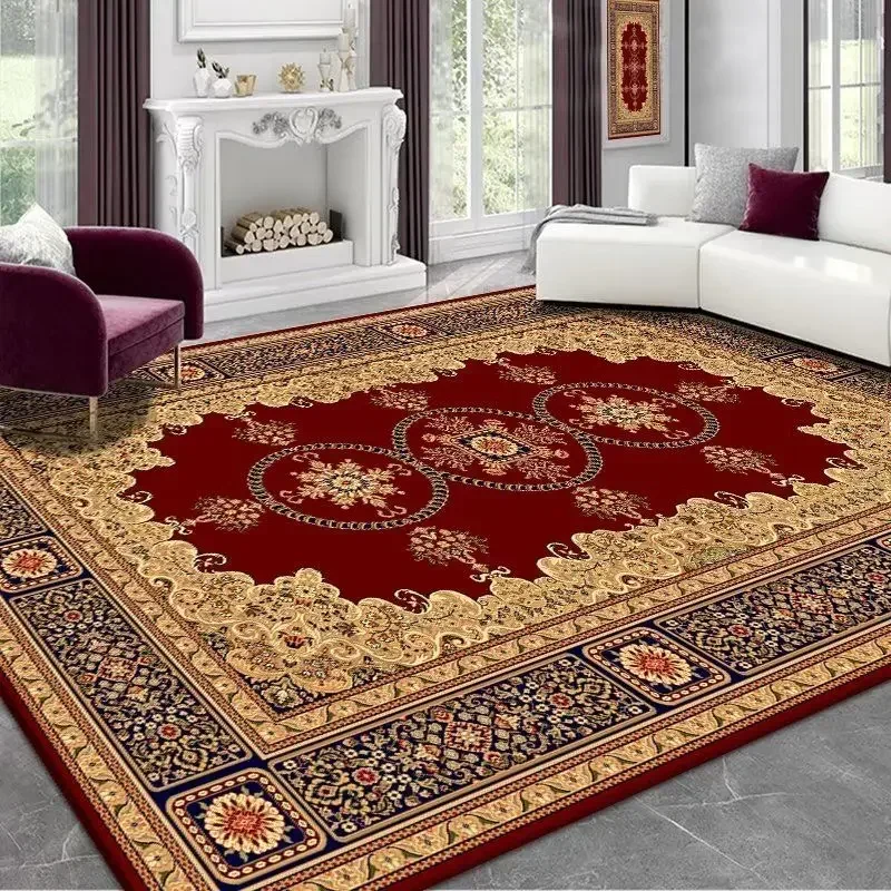 Living Room Vintage Persian Carpet Home Decoration Luxury Red Carpets Coffee Table Side Floor Mat Bedroom Rug Non Slip 160x230cm