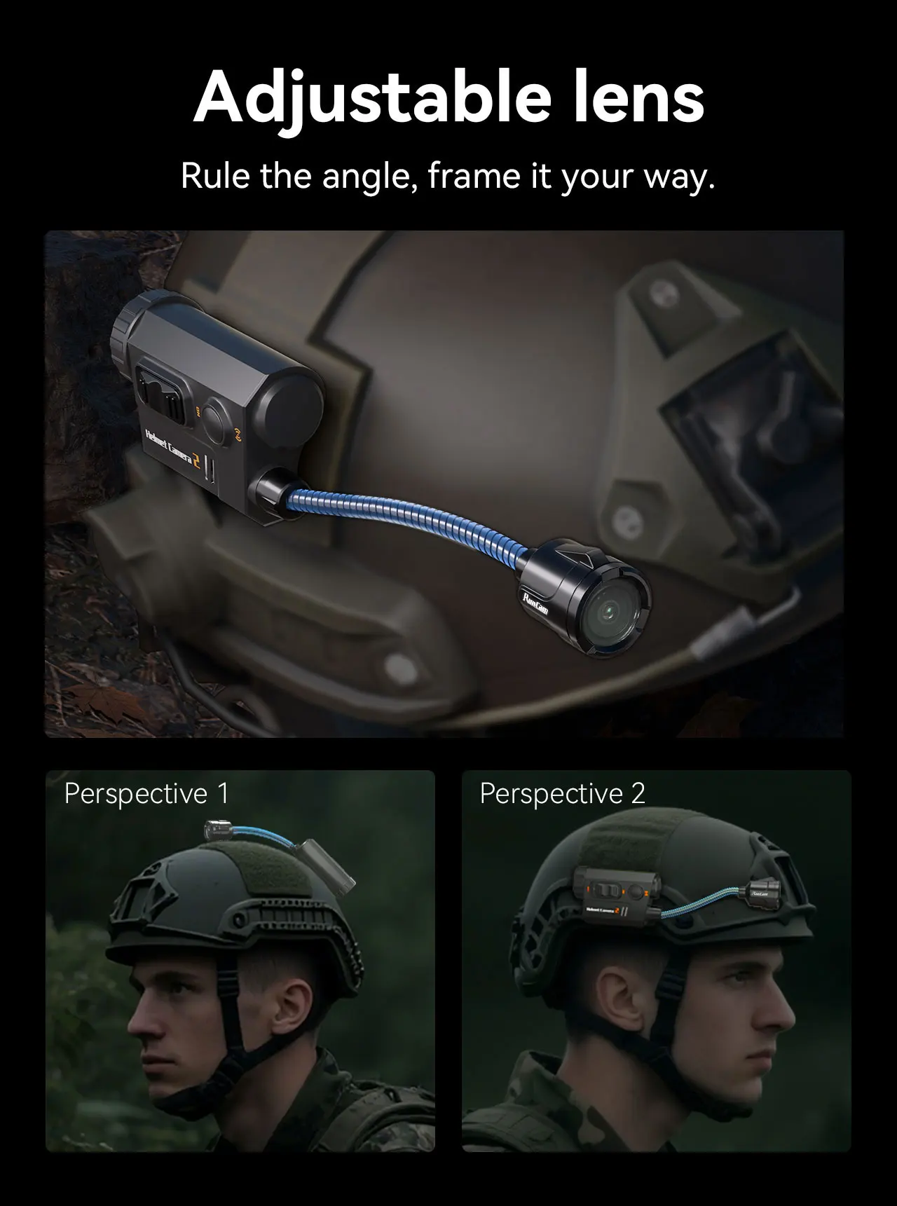 플래시백 녹화를 위한 RunCam 헬멧 카메라 헬멧캠2 방수 방진 블루투스 사전 설정 및 야외 게임용 미리보기