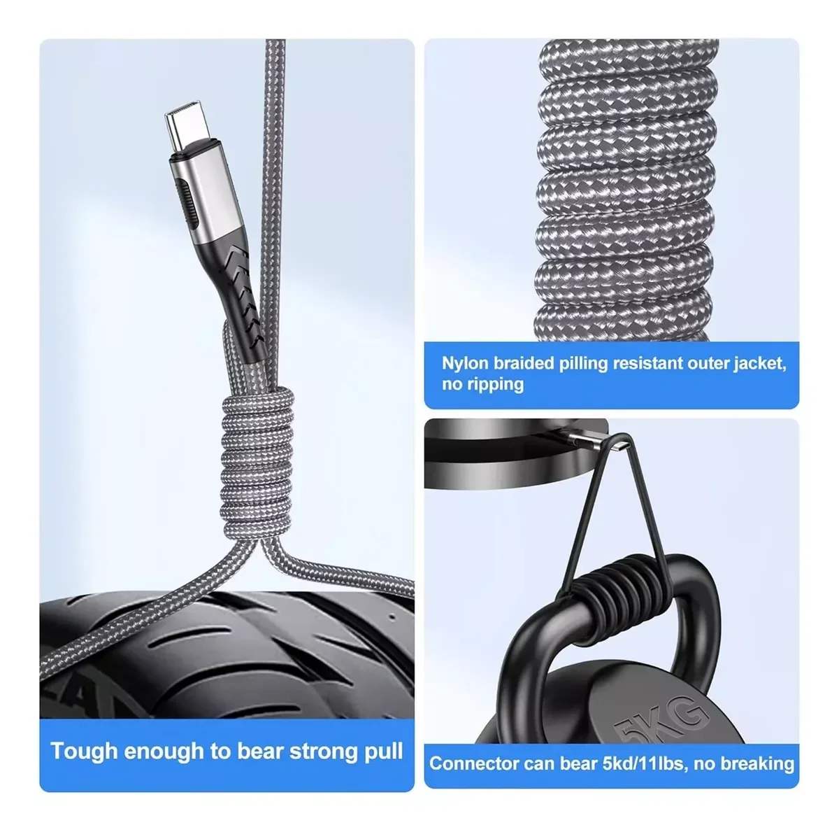 2pcs 5A Fast Charging Cord Type C Cable For Samsung Xiaomi Huawei Oneplus POCO OPPO Quick Charge USB C Cables Phone Charger