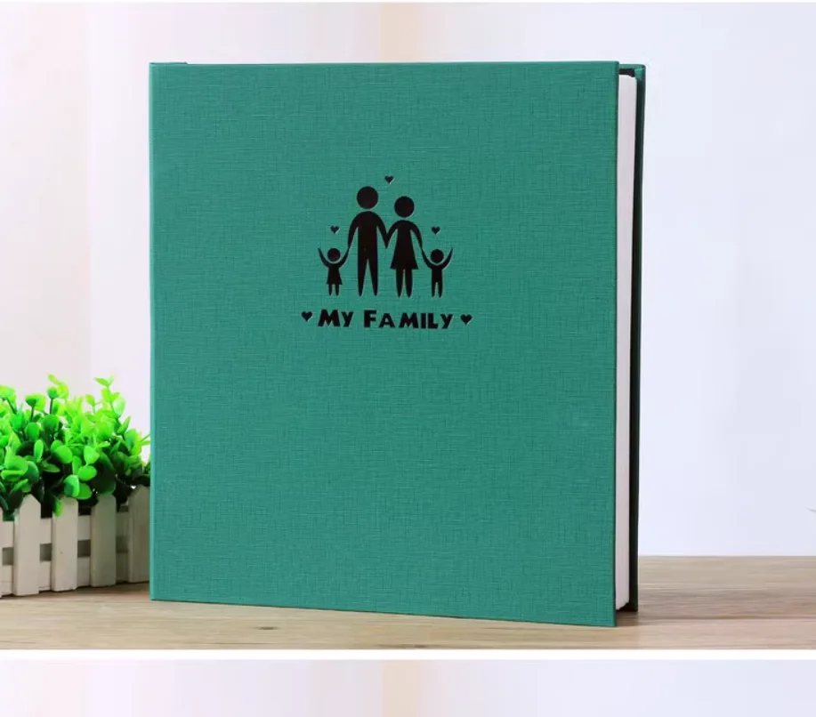 

Linen leather 6-inch photo album insert style album, large capacity family baby growth commemorative book