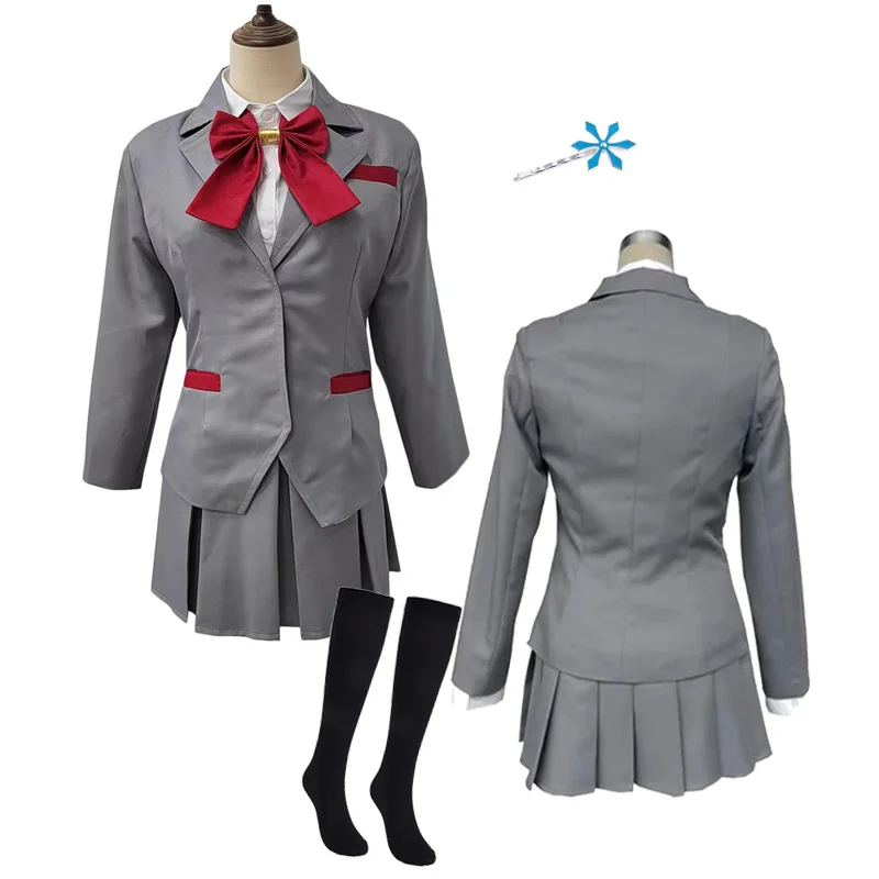 

Anime Cos Inoue Orihime Kuchiki Rukia Cosplay Costumes School Uniform Halloween Outfit Customized