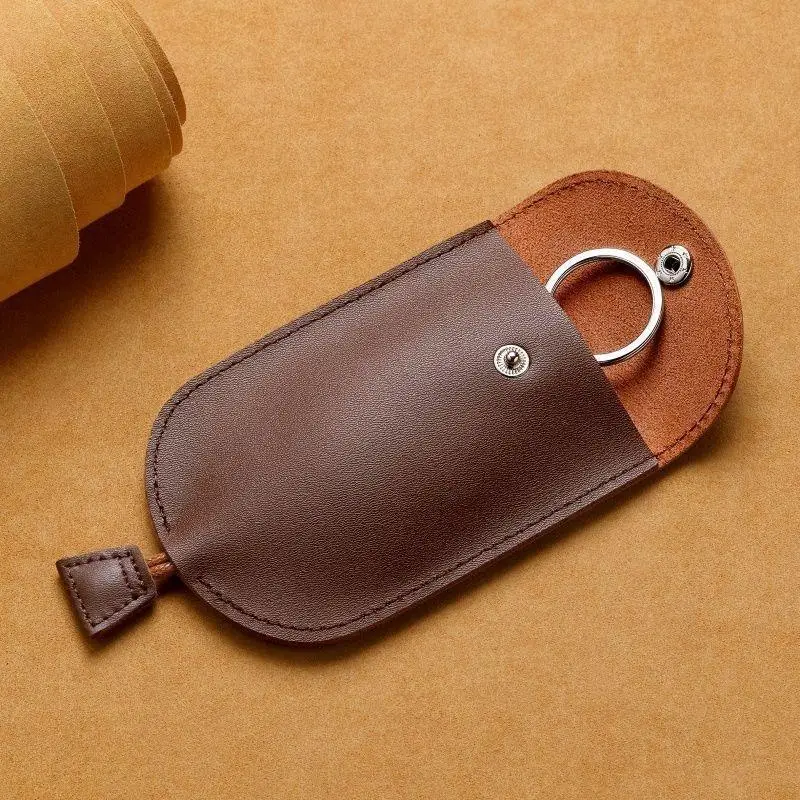 Retro Pull Out Key Holder PU Leather Key Case Portable Keychain Pouch Multi-Functional Mini Coin Purse For Men Women Daily Use